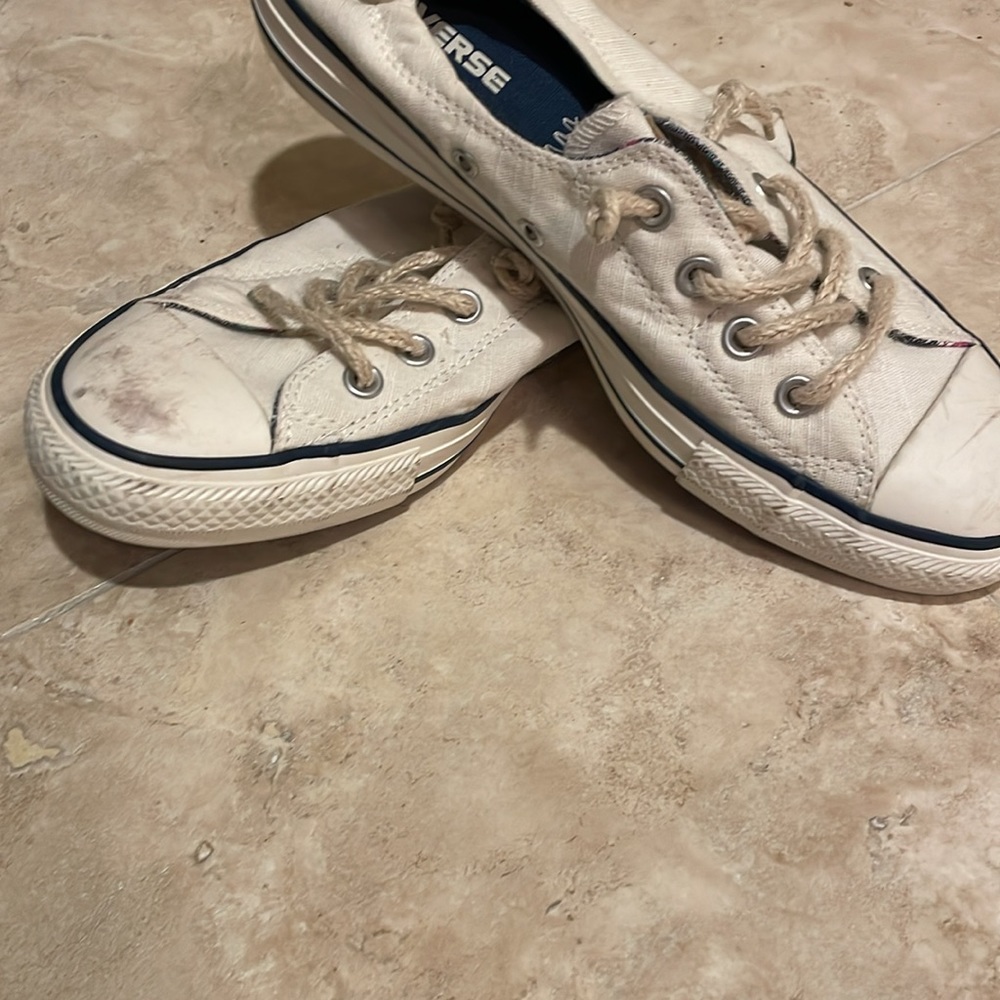 beige converse low tops in size 9.5 - Picture 6 of 7